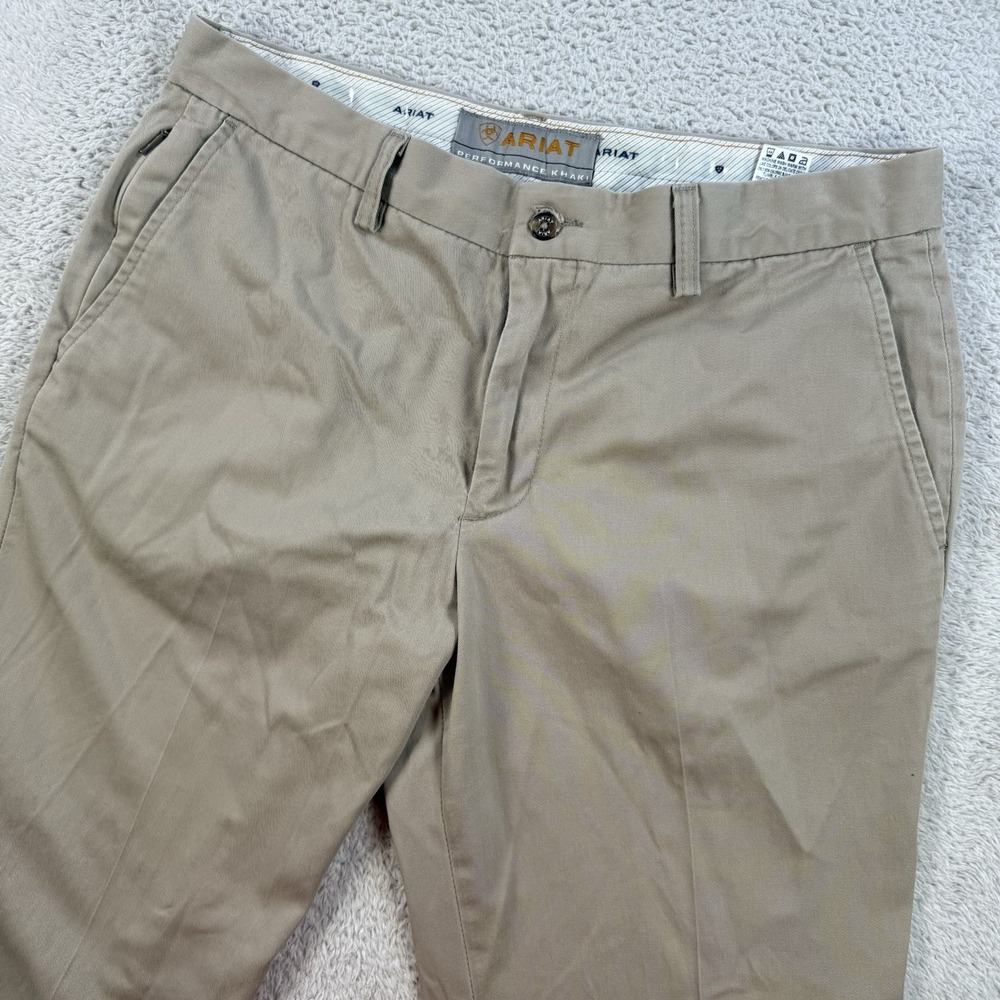 Ariat Performance Khaki Pants Mens 33x30 (Fit 33x27) Beige Tan Chino Casual